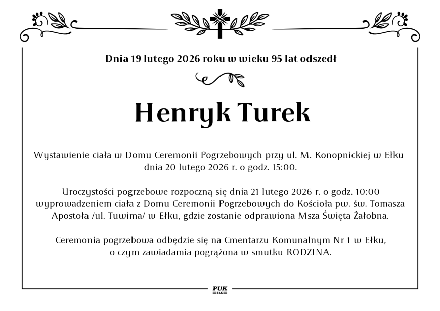 Henryk Turek - nekrolog